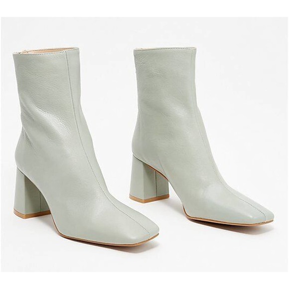 New Intentionally Blank Tabatha Mid Boots Leather Square Toe Sz 10 - Picture 1 of 4